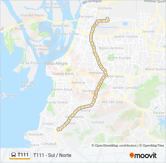 T111 Bus Line Map