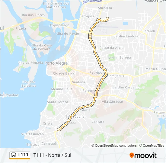 T111 Bus Line Map