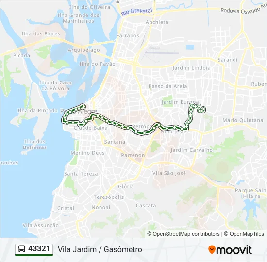 43321 Bus Line Map