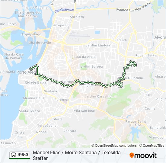 Mapa de 4953 de autobús