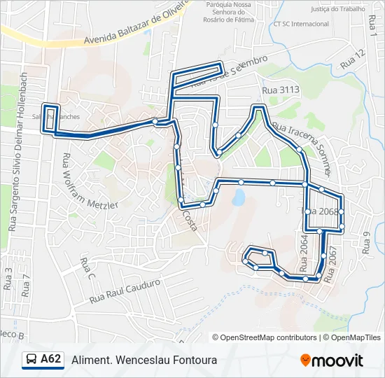 A62 Bus Line Map
