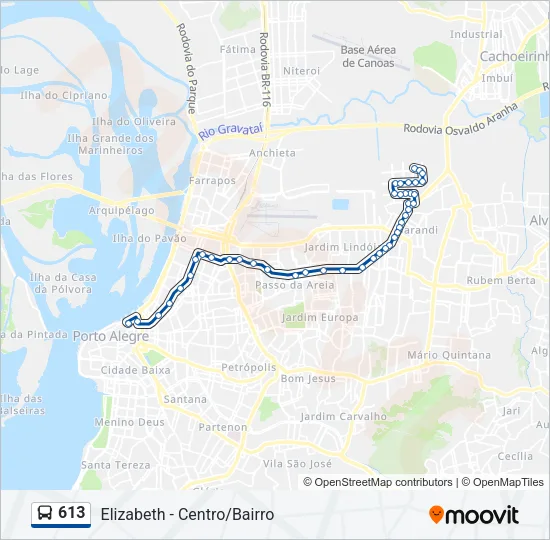 613 Bus Line Map