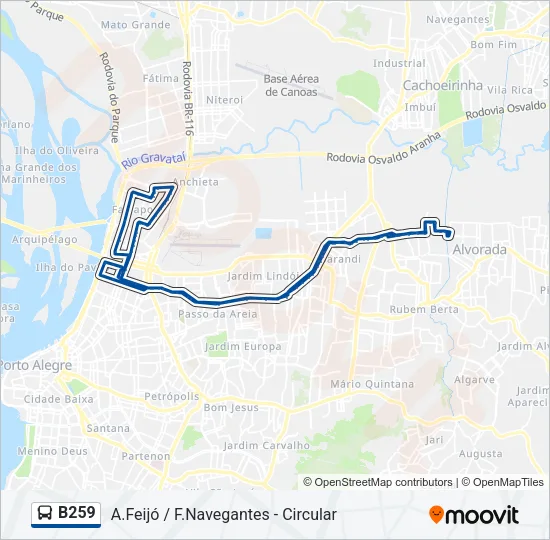 B259 Bus Line Map