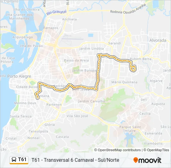 T61 Bus Line Map