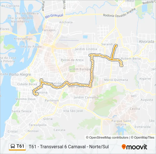 T61 Bus Line Map