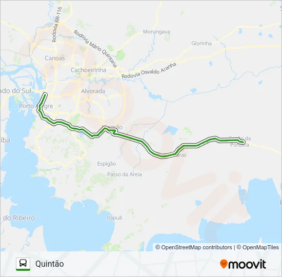0605 QUINTÃO / PORTO ALEGRE Bus Line Map