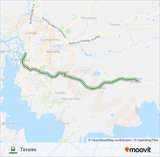 1081 TAVARES / PORTO ALEGRE bus Line Map