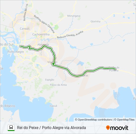 1948 REI DO PEIXE / PORTO ALEGRE VIA ALVORADA bus Line Map
