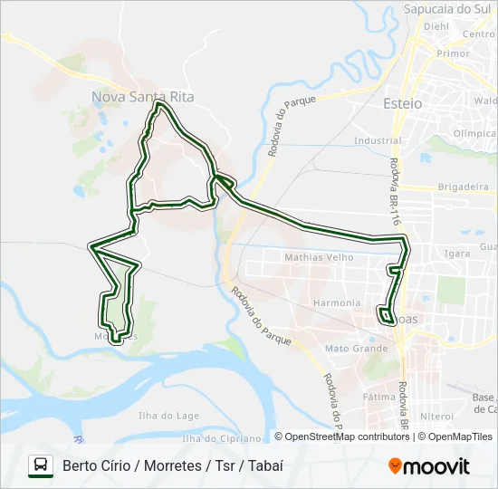 TR01 MORRETES / CANOAS Bus Line Map