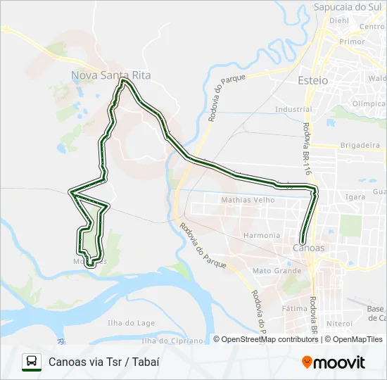 TR01 MORRETES / CANOAS Bus Line Map