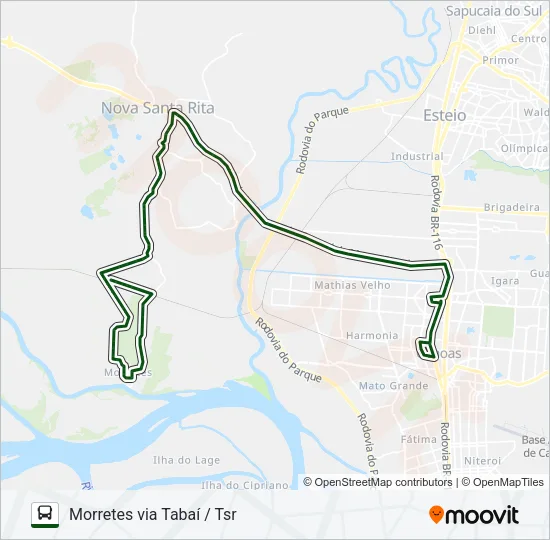 TR01 MORRETES / CANOAS Bus Line Map