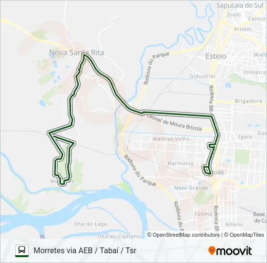 TR01 MORRETES / CANOAS Bus Line Map