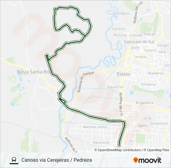 TR03N PICADÃO / CANOAS Bus Line Map