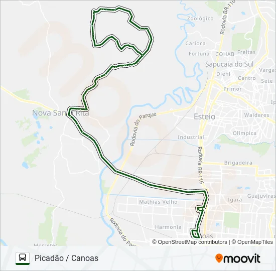 TR03N PICADÃO / CANOAS Bus Line Map