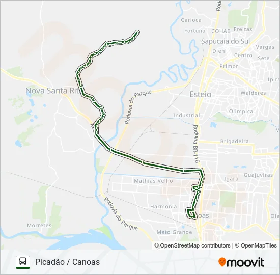 TR03N PICADÃO / CANOAS Bus Line Map