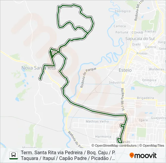 TR03N PICADÃO / CANOAS Bus Line Map
