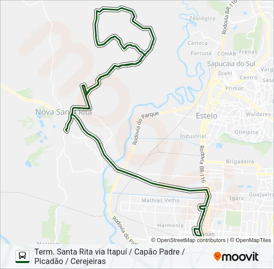 TR03N PICADÃO / CANOAS Bus Line Map