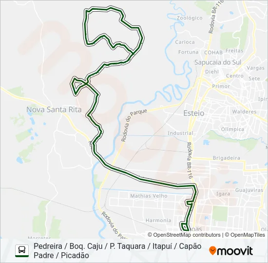 TR03N PICADÃO / CANOAS Bus Line Map