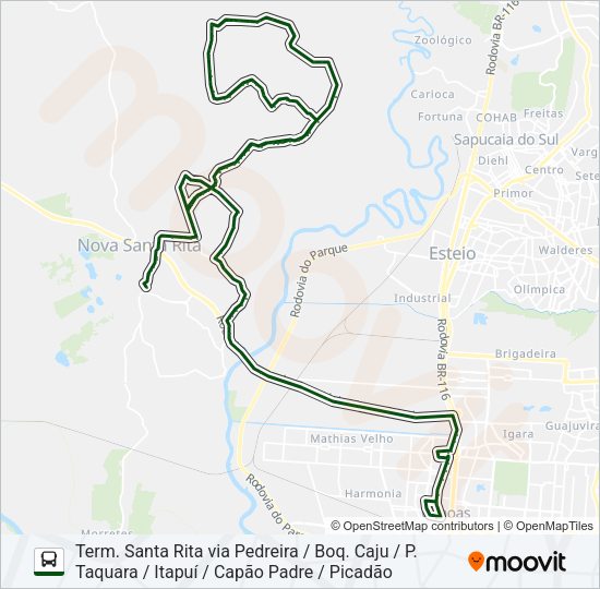 TR03N PICADÃO / CANOAS Bus Line Map