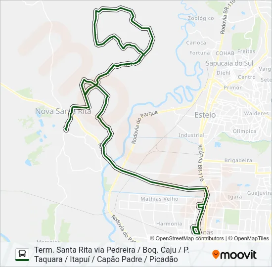 TR03N PICADÃO / CANOAS Bus Line Map