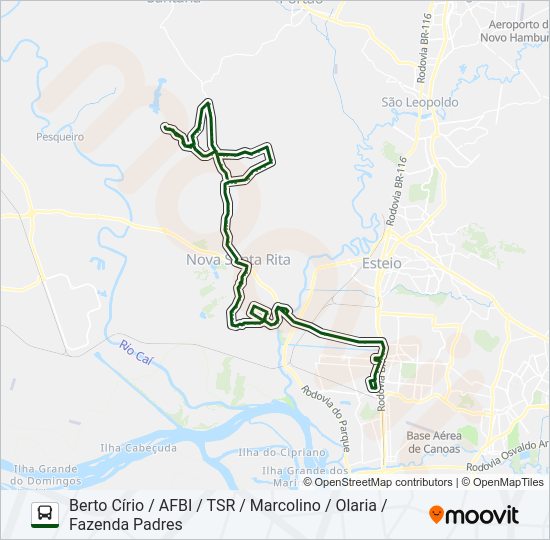 Mapa da linha TR04 SANGA FUNDA / CANOAS de ônibus