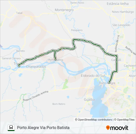 L653 TRIUNFO / PORTO ALEGRE Bus Line Map