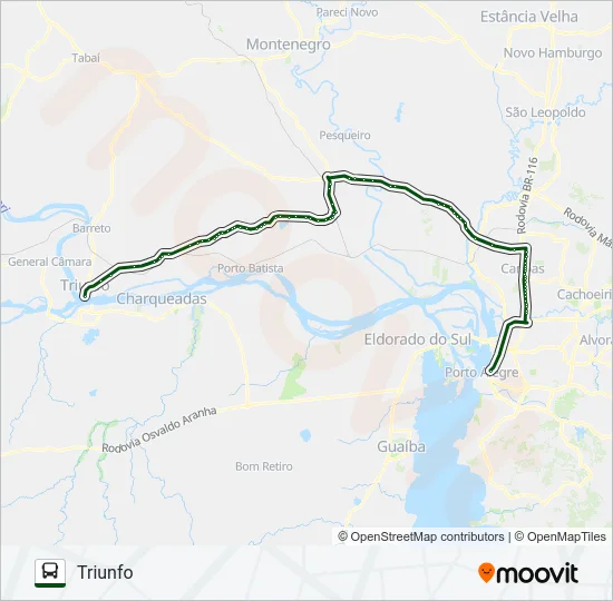 L653 TRIUNFO / PORTO ALEGRE Bus Line Map