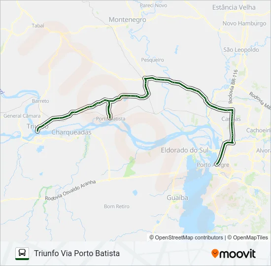 L653 TRIUNFO / PORTO ALEGRE Bus Line Map