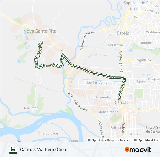 tr02 nova santa rita canoas Route Schedules, Stops & Maps Canoas Via