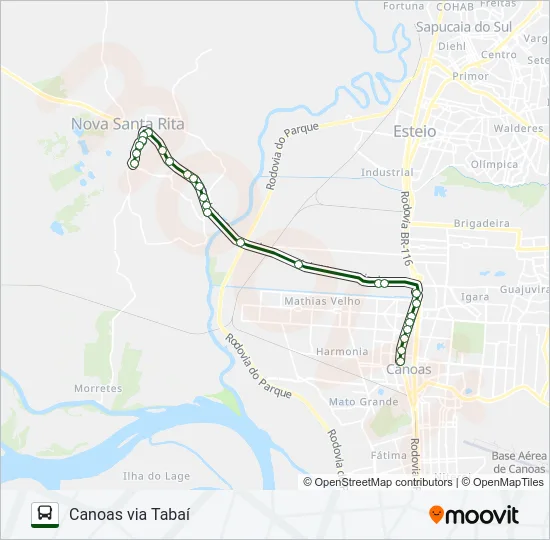 TR02 NOVA SANTA RITA / CANOAS Bus Line Map