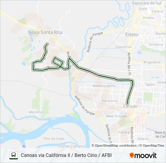 TR02 NOVA SANTA RITA / CANOAS Bus Line Map