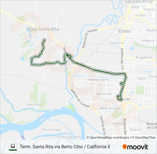 TR02 NOVA SANTA RITA / CANOAS Bus Line Map