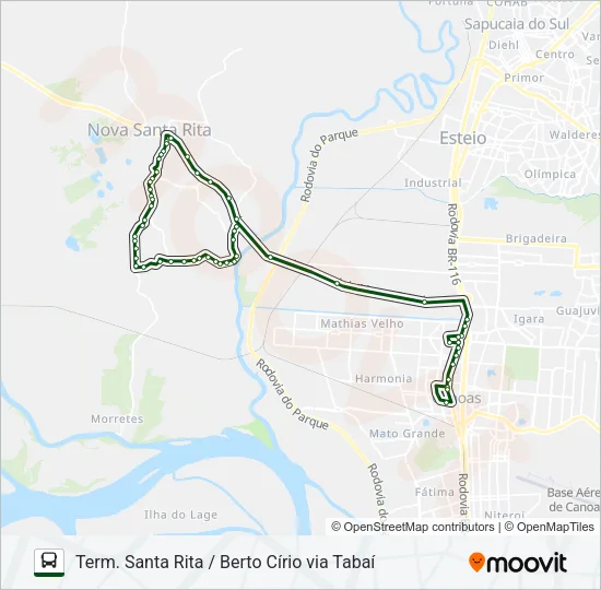 TR02 NOVA SANTA RITA / CANOAS Bus Line Map