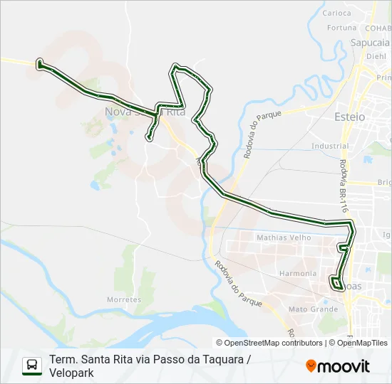 TR03 BOQUEIRÃO DO CAJU / CANOAS Bus Line Map