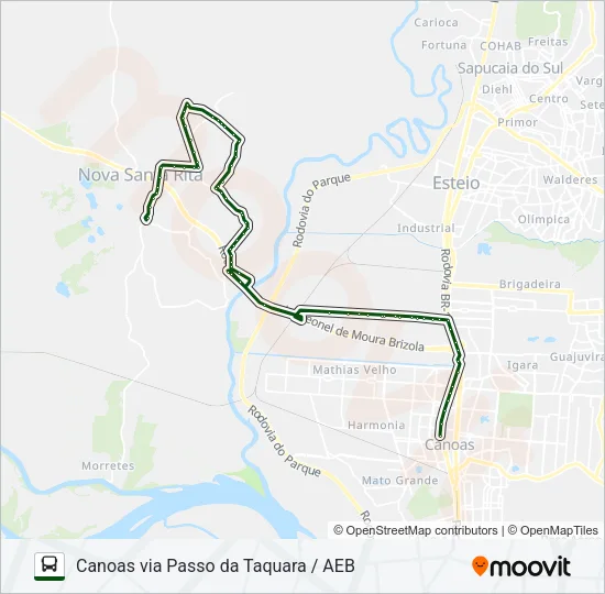 TR03 BOQUEIRÃO DO CAJU / CANOAS Bus Line Map