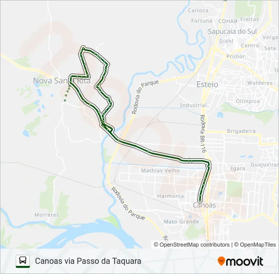 TR03 BOQUEIRÃO DO CAJU / CANOAS Bus Line Map