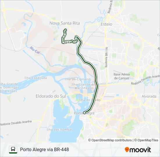 N981 NOVA SANTA RITA / PORTO ALEGRE Bus Line Map