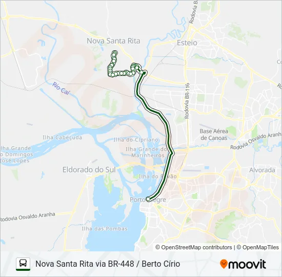 N981 NOVA SANTA RITA / PORTO ALEGRE Bus Line Map