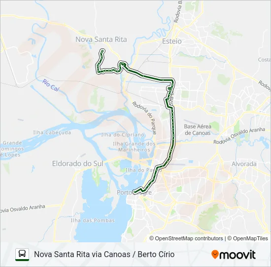 N981 NOVA SANTA RITA / PORTO ALEGRE Bus Line Map