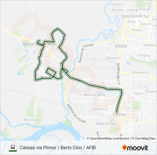 TR02J BOQ. DO CAJU VIA TSR / CANOAS Bus Line Map