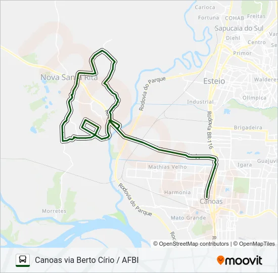 TR02J BOQ. DO CAJU VIA TSR / CANOAS Bus Line Map