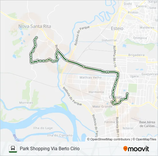 TR02F NOVA SANTA RITA / PARK SHOPPING Bus Line Map