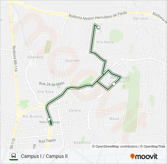 T402 BUS FEEVALE Bus Line Map