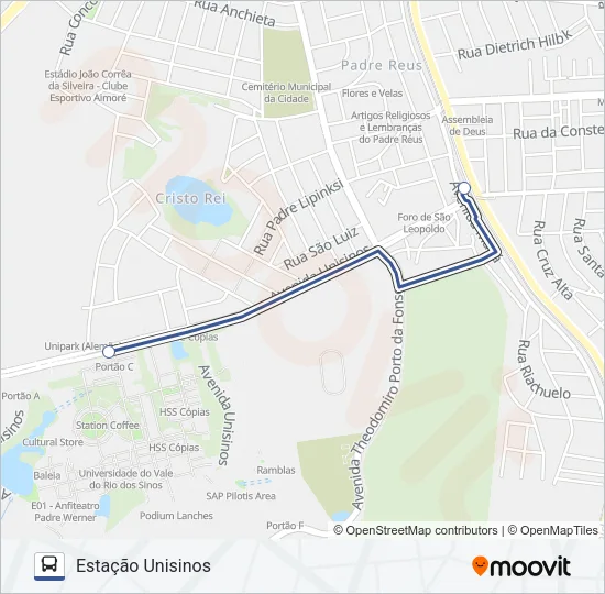 T402 CIRCULAR UNISINOS Bus Line Map