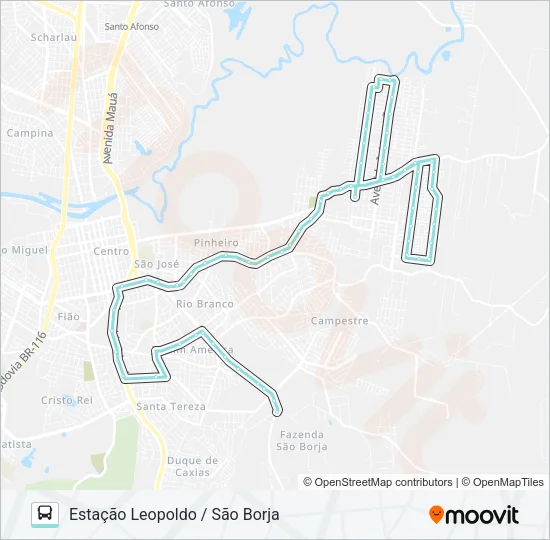 T422 FEITORIA / SÃO BORJA Bus Line Map