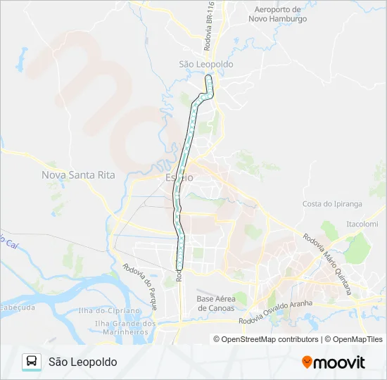 R025 SÃO LEOPOLDO / CANOAS Bus Line Map