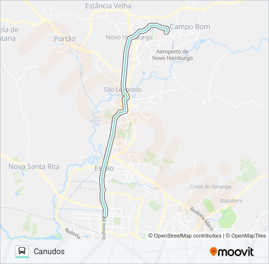 N611 NOVO HAMBURGO / PORTO ALEGRE bus Line Map