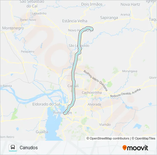 N611 NOVO HAMBURGO / PORTO ALEGRE Bus Line Map
