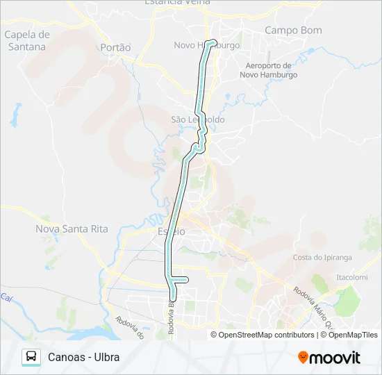 N611 NOVO HAMBURGO / PORTO ALEGRE Bus Line Map