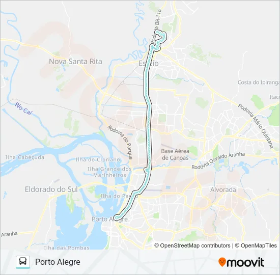 N321 COHAB SAPUCAIA / PORTO ALEGRE Bus Line Map